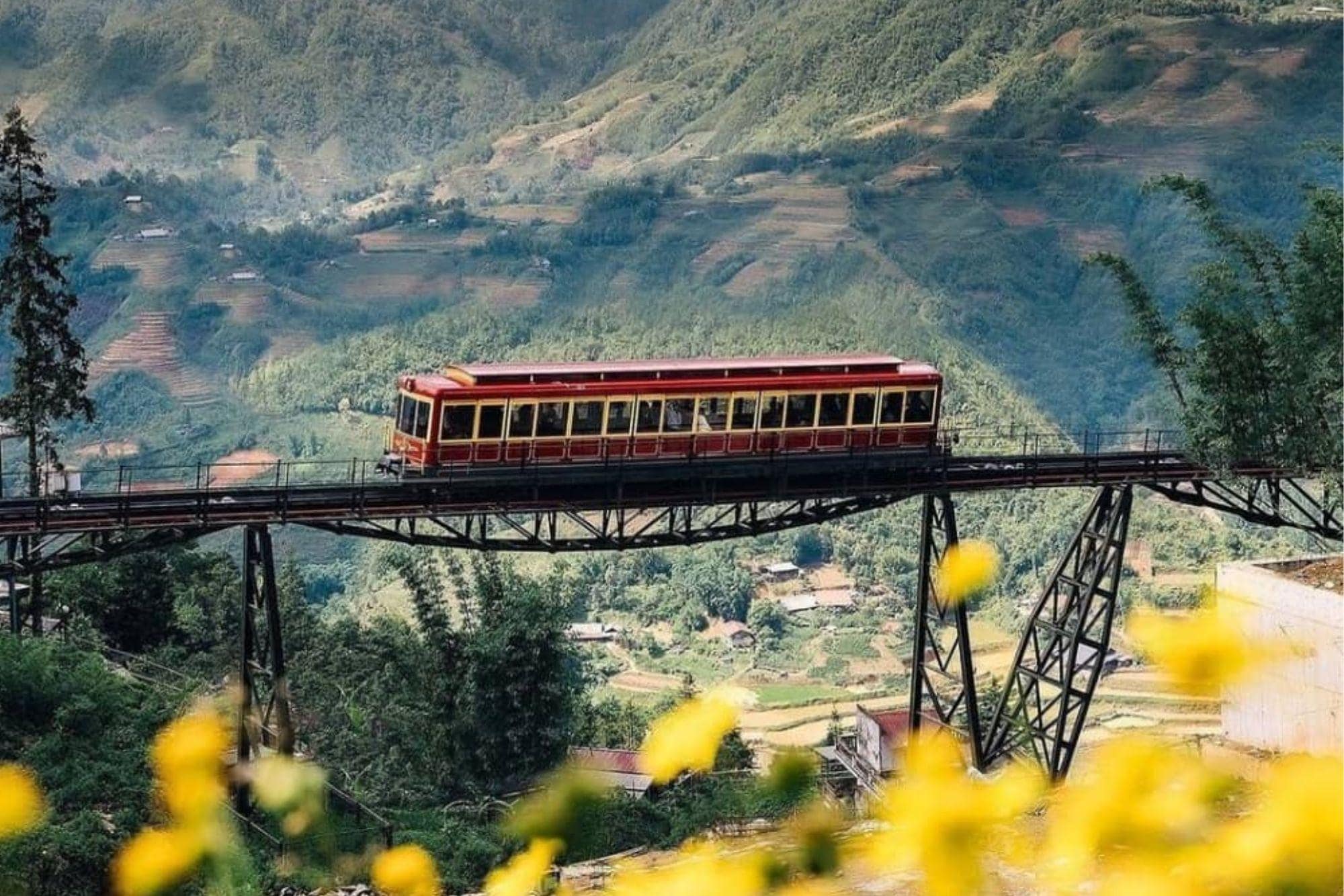 Muong Hoa Mountain Train is Vietnam's most modern and longest train route